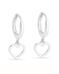 Brincos Coração Lua de Prata