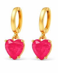 Brincos Coração Rosa da Ilha Rosivelle