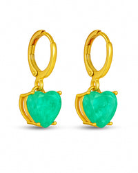 Brincos Coração Verde da Ilha Viridella