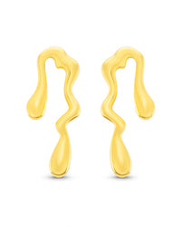 Brincos Raiz Dourada da Árvore Aurea