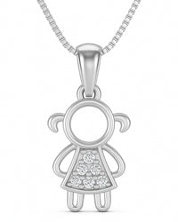 Colar Menina Stella Solitária da Lua de Prata