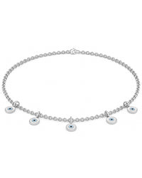 Colar Olho Grego Prateado da Ilha Creta