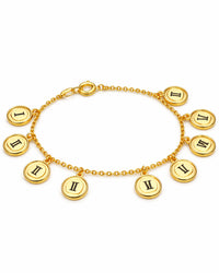 Pulseira Dourada os 10 Mandamentos Leges Dei, Aeternae 