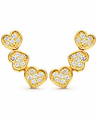 Brincos Ear Cuff Corações de Aurora