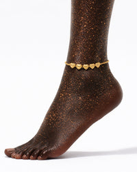 Tornozeleira Corações Dourados d'Ouro