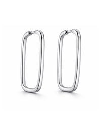 Brincos Retângulos Prateados de Zamora em Prata 925