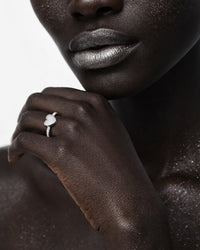 Anel Prateado Coração Coravelle