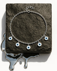 Colar Olho Grego Prateado da Ilha Creta