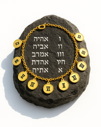 Pulseira Dourada os 10 Mandamentos Leges Dei, Aeternae 