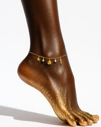 Tornozeleira Corallina Dourada da ilha Zanzibar