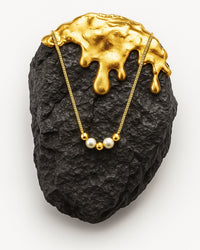 Colar Pérolas do Mar Dourado Celestial