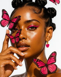 Brincos Coração Rosa da Ilha Rosivelle