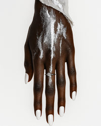 Anel Solitário Prateado Geminora