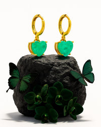 Brincos Coração Verde da Ilha Viridella